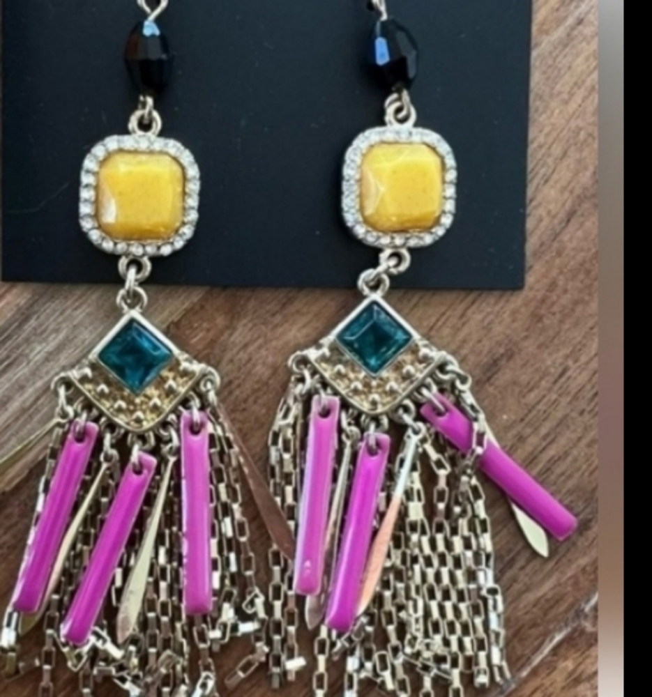 MARDI GRAS Chandilier Dangle Earrings Festival Colorful HypoallergenicNEW